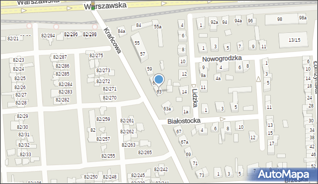 Poznań, Krańcowa, 63, mapa Poznania