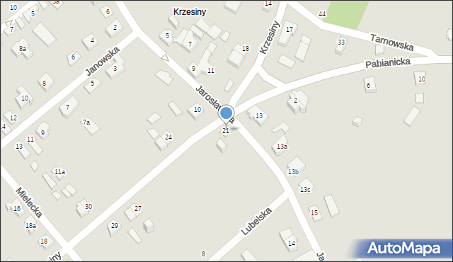 Poznań, Krzesiny, 21, mapa Poznania