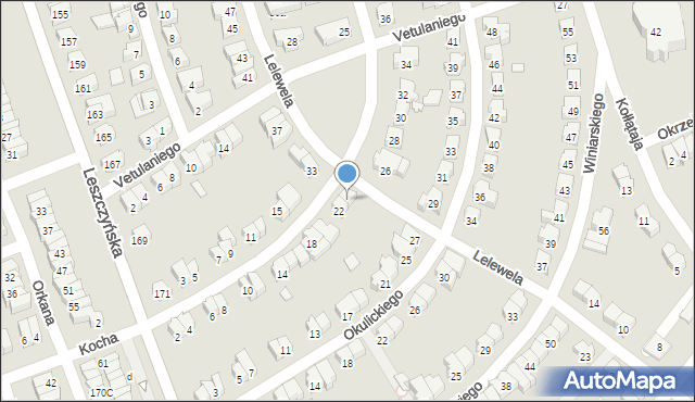 Poznań, Krasickiego Ignacego, bp., 24, mapa Poznania