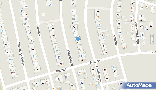 Poznań, Krasickiego Ignacego, bp., 72, mapa Poznania