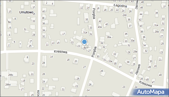 Poznań, Kresowa, 25, mapa Poznania