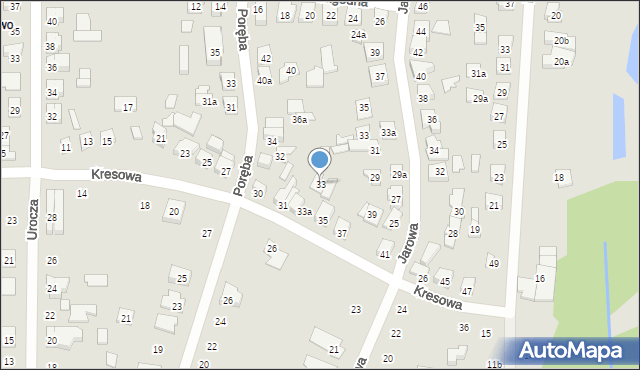 Poznań, Kresowa, 33, mapa Poznania