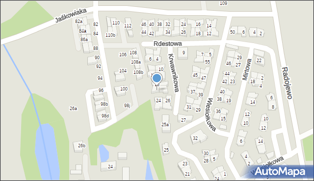 Poznań, Krwawnikowa, 22, mapa Poznania