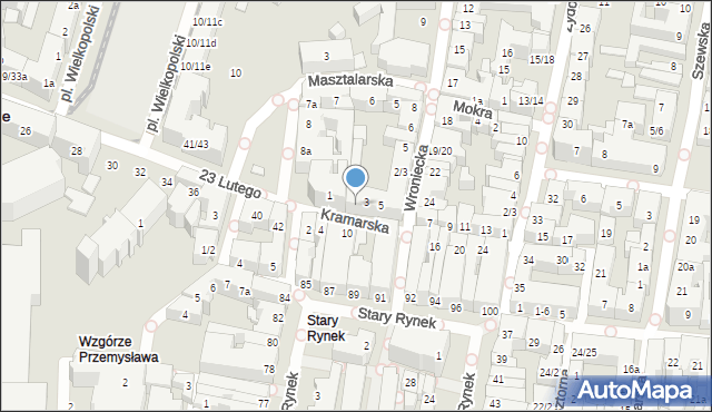 Poznań, Kramarska, 3/5, mapa Poznania