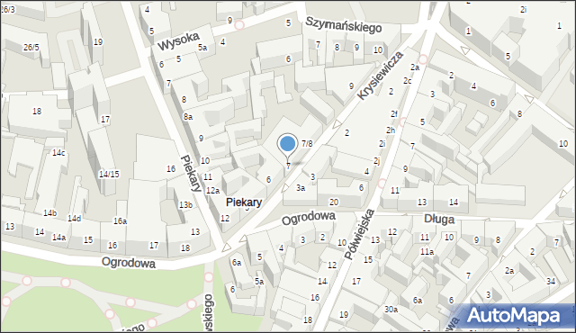 Poznań, Krysiewicza Bolesława, 7, mapa Poznania