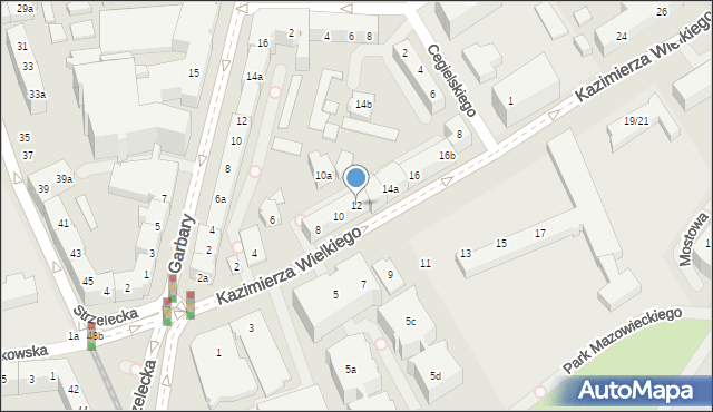 Poznań, Króla Kazimierza Wielkiego, 12, mapa Poznania