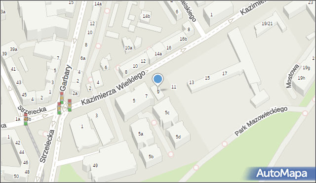 Poznań, Króla Kazimierza Wielkiego, 9, mapa Poznania