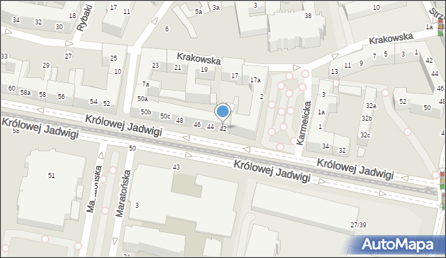 Poznań, Królowej Jadwigi, 42, mapa Poznania