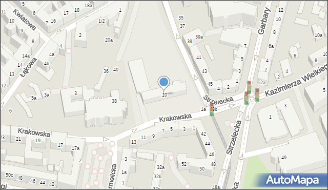 Poznań, Krakowska, 10, mapa Poznania