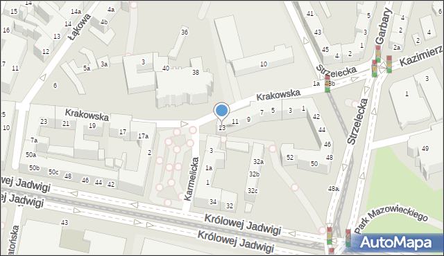 Poznań, Krakowska, 13, mapa Poznania