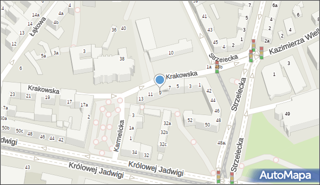 Poznań, Krakowska, 9, mapa Poznania