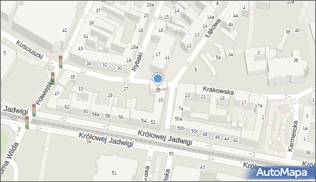 Poznań, Krakowska, 25, mapa Poznania