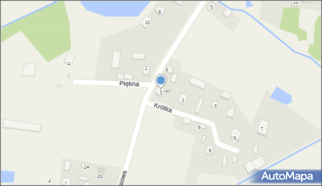 Prace Małe, Krótka, 1, mapa Prace Małe