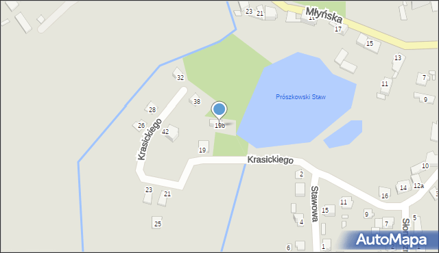 Prószków, Krasickiego Ignacego, bp., 19b, mapa Prószków