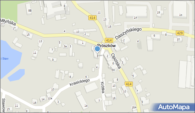 Prószków, Krasickiego Ignacego, bp., 2, mapa Prószków