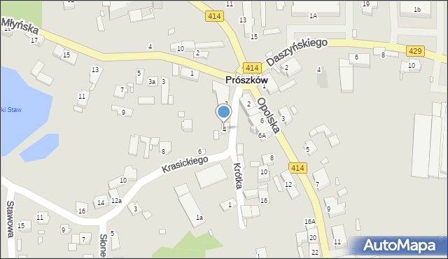 Prószków, Krasickiego Ignacego, bp., 4, mapa Prószków