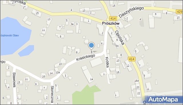 Prószków, Krasickiego Ignacego, bp., 6, mapa Prószków