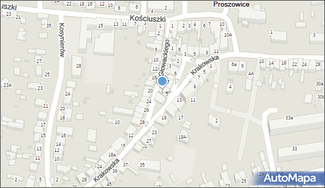 Proszowice, Krakowska, 10, mapa Proszowice