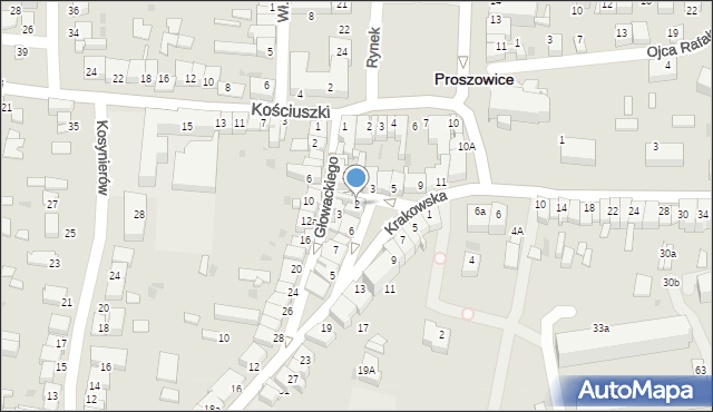 Proszowice, Krakowska, 2, mapa Proszowice