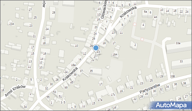 Proszowice, Krakowska, 25, mapa Proszowice