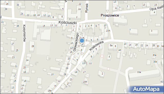 Proszowice, Krakowska, 4, mapa Proszowice