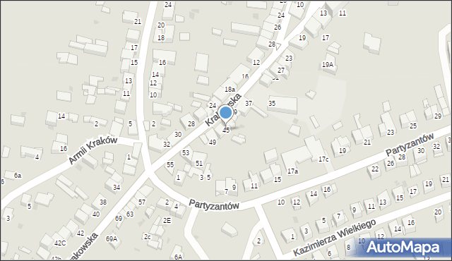 Proszowice, Krakowska, 45, mapa Proszowice