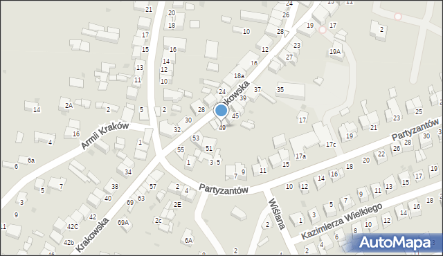 Proszowice, Krakowska, 49, mapa Proszowice