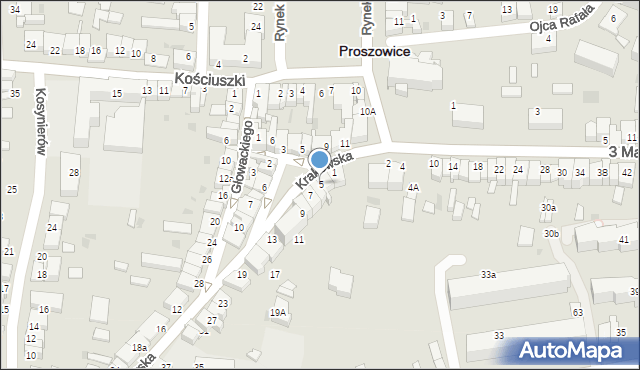 Proszowice, Krakowska, 5, mapa Proszowice