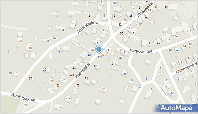 Proszowice, Krakowska, 69, mapa Proszowice