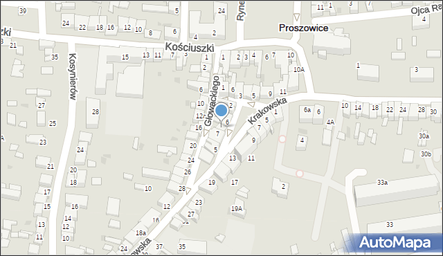 Proszowice, Krakowska, 8, mapa Proszowice