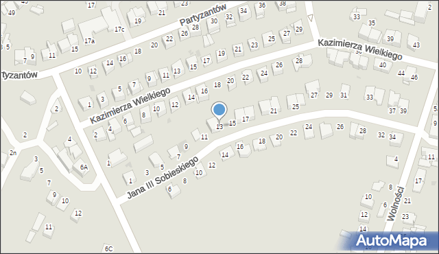 Proszowice, Króla Jana III Sobieskiego, 13, mapa Proszowice