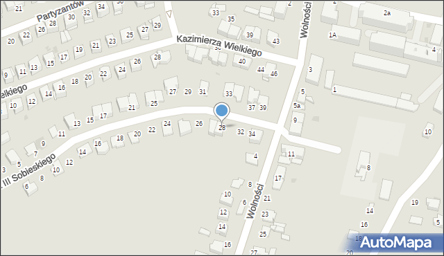 Proszowice, Króla Jana III Sobieskiego, 28, mapa Proszowice