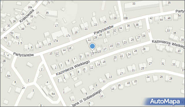 Proszowice, Króla Kazimierza Wielkiego, 13, mapa Proszowice