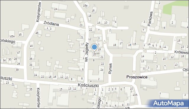 Proszowice, Króla Władysława Jagiełły, 10, mapa Proszowice