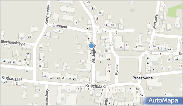Proszowice, Króla Władysława Jagiełły, 13, mapa Proszowice