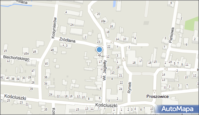 Proszowice, Króla Władysława Jagiełły, 19, mapa Proszowice