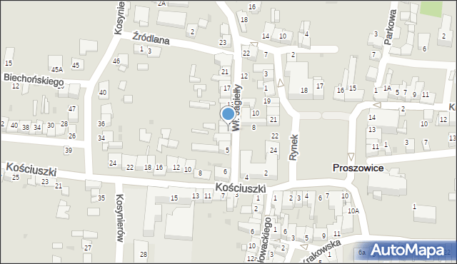 Proszowice, Króla Władysława Jagiełły, 9, mapa Proszowice