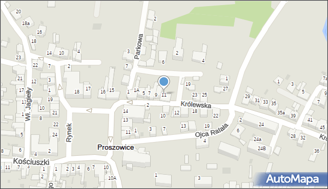 Proszowice, Królewska, 11, mapa Proszowice