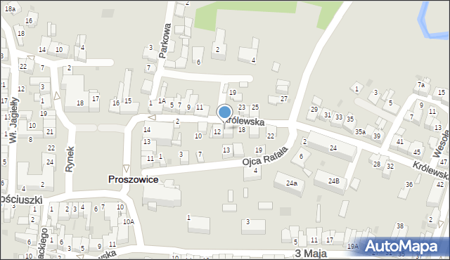 Proszowice, Królewska, 14, mapa Proszowice