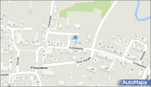 Proszowice, Królewska, 23, mapa Proszowice