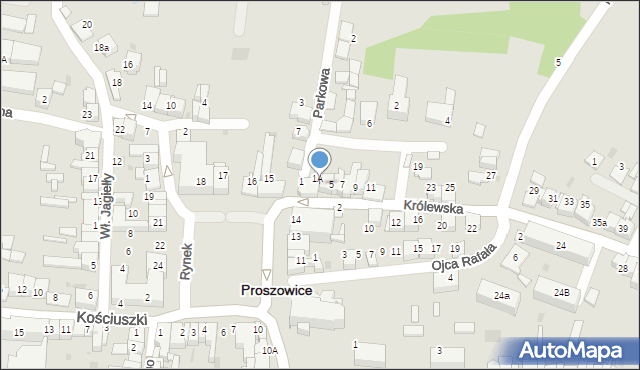 Proszowice, Królewska, 3, mapa Proszowice