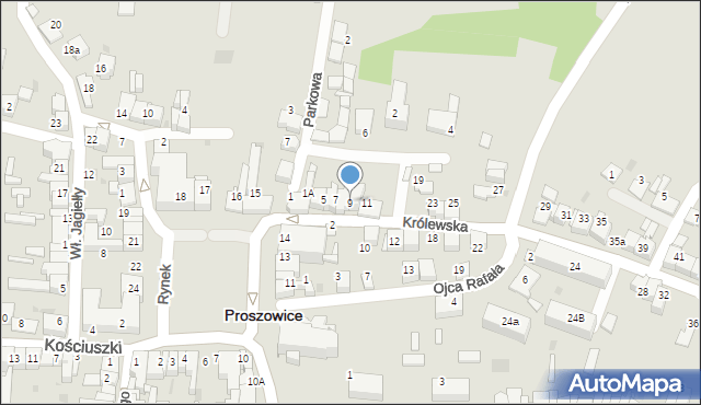 Proszowice, Królewska, 9, mapa Proszowice