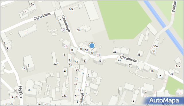 Prudnik, Króla Bolesława Chrobrego, 50, mapa Prudnik