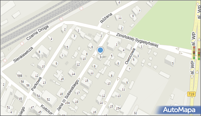 Pruszków, Króla Jana III Sobieskiego, 7, mapa Pruszków