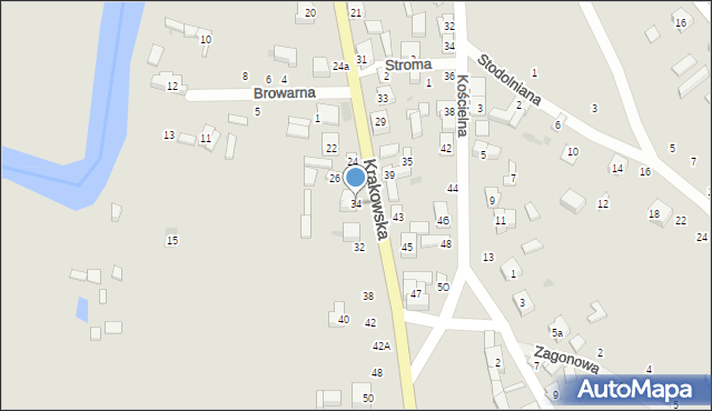 Przedbórz, Krakowska, 34, mapa Przedbórz