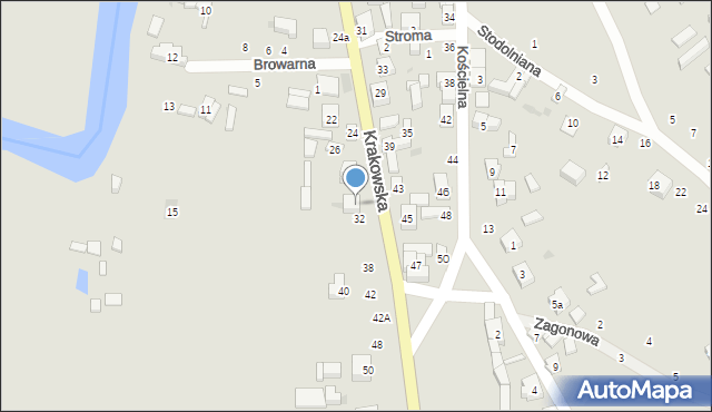 Przedbórz, Krakowska, 36, mapa Przedbórz