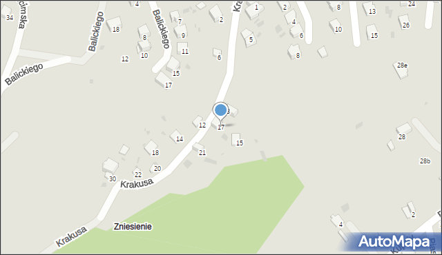 Przemyśl, Krakusa, 17, mapa Przemyśla