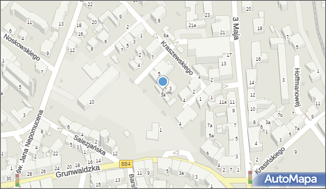Przemyśl, Kraszewskiego Józefa Ignacego, 3a, mapa Przemyśla
