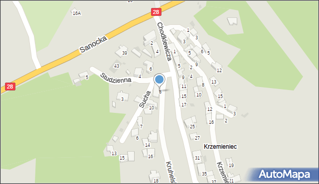 Przemyśl, Kruhelska, 8, mapa Przemyśla