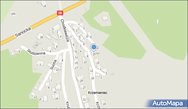 Przemyśl, Krzemieniec, 13, mapa Przemyśla